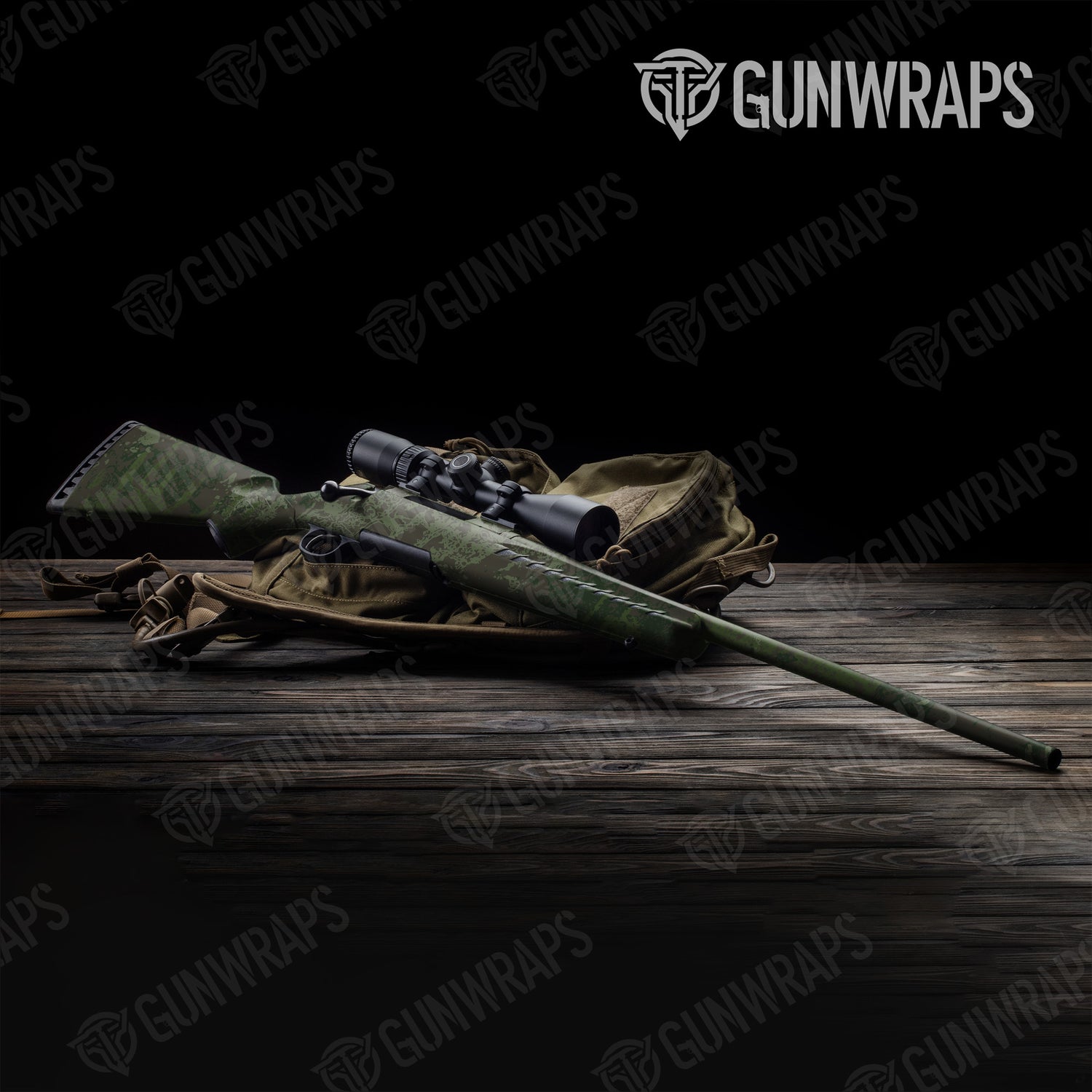 Rifle Pasted Army Dark Green Camo Gun Skin Vinyl Wrap