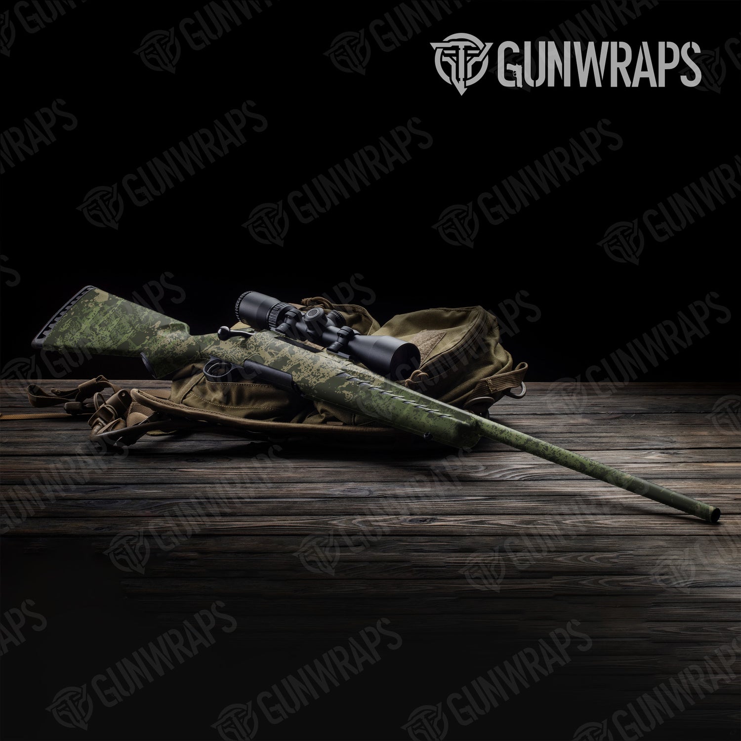 Rifle Pasted Army Green Camo Gun Skin Vinyl Wrap