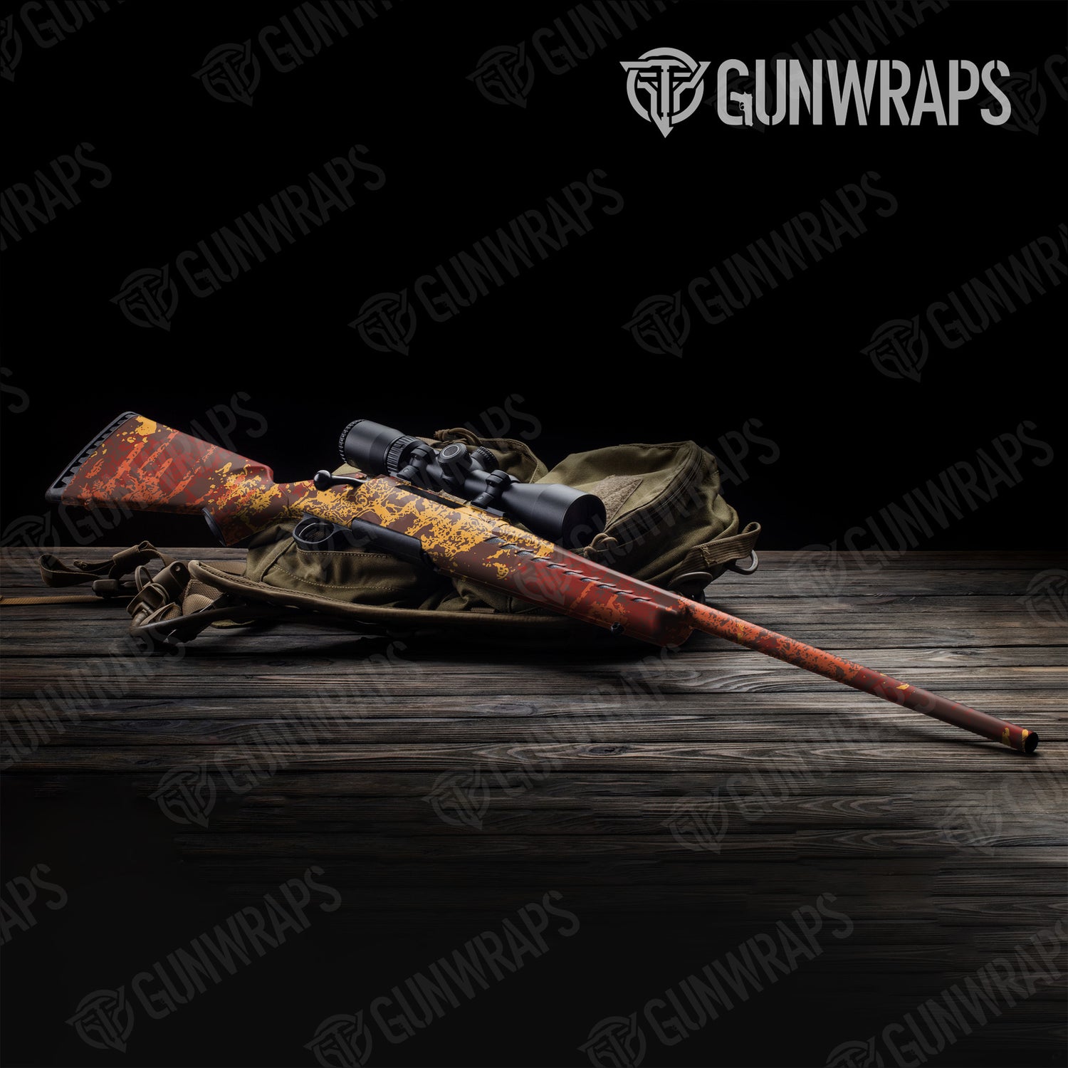 Rifle Pasted Autumn Camo Gun Skin Vinyl Wrap