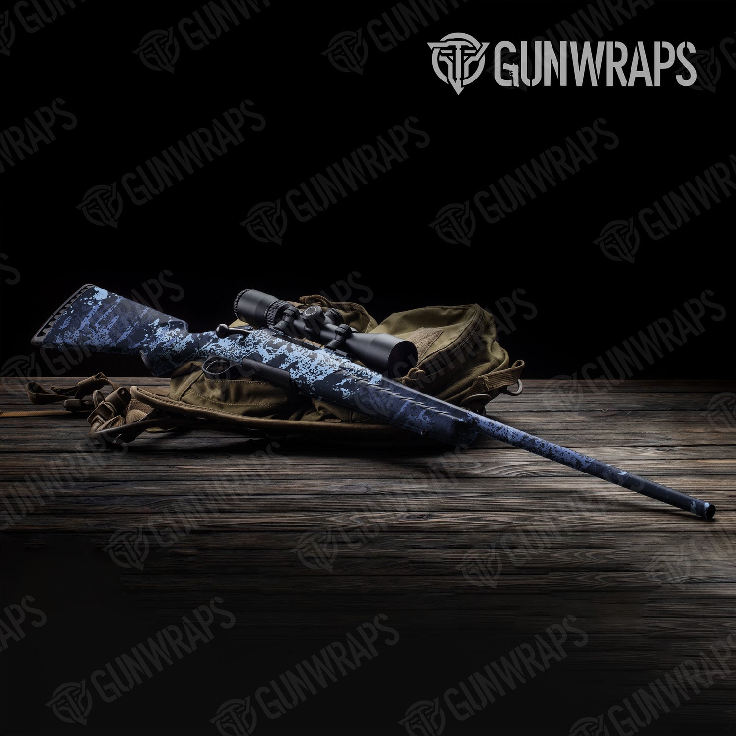 Rifle Pasted Blue Urban Night Camo Gun Skin Vinyl Wrap