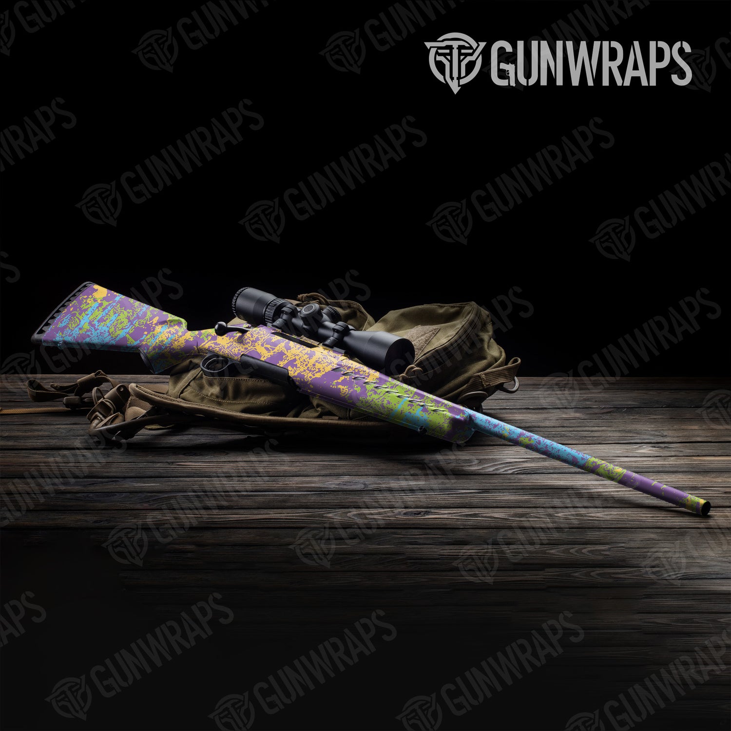 Rifle Pasted Carnival Camo Gun Skin Vinyl Wrap