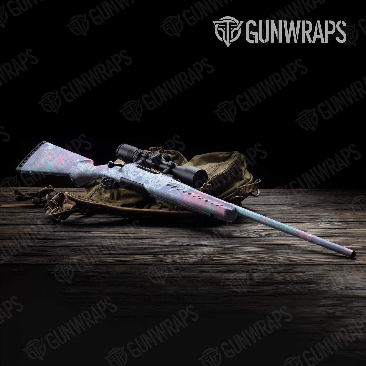 Rifle Pasted Cotton Candy Camo Gun Skin Vinyl Wrap