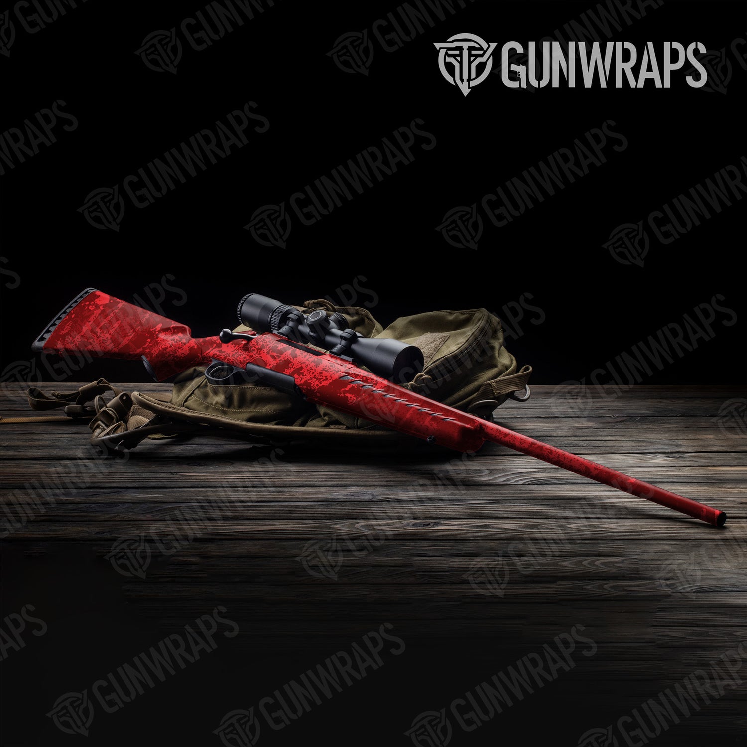 Rifle Pasted Elite Red Camo Gun Skin Vinyl Wrap