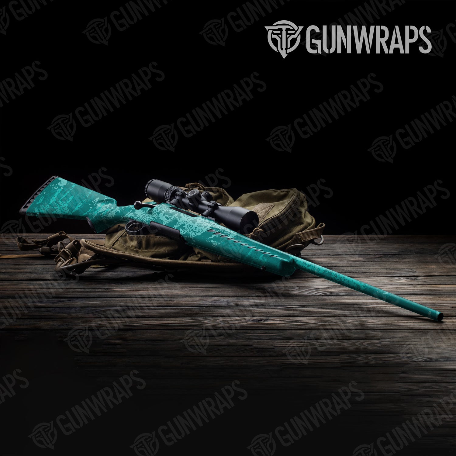 Rifle Pasted Elite Tiffany Blue Camo Gun Skin Vinyl Wrap