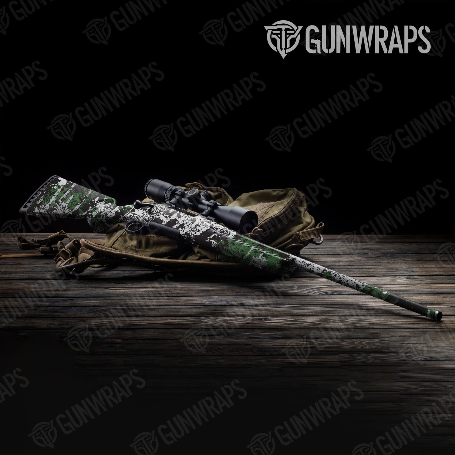 Rifle Pasted Green Tiger Camo Gun Skin Vinyl Wrap