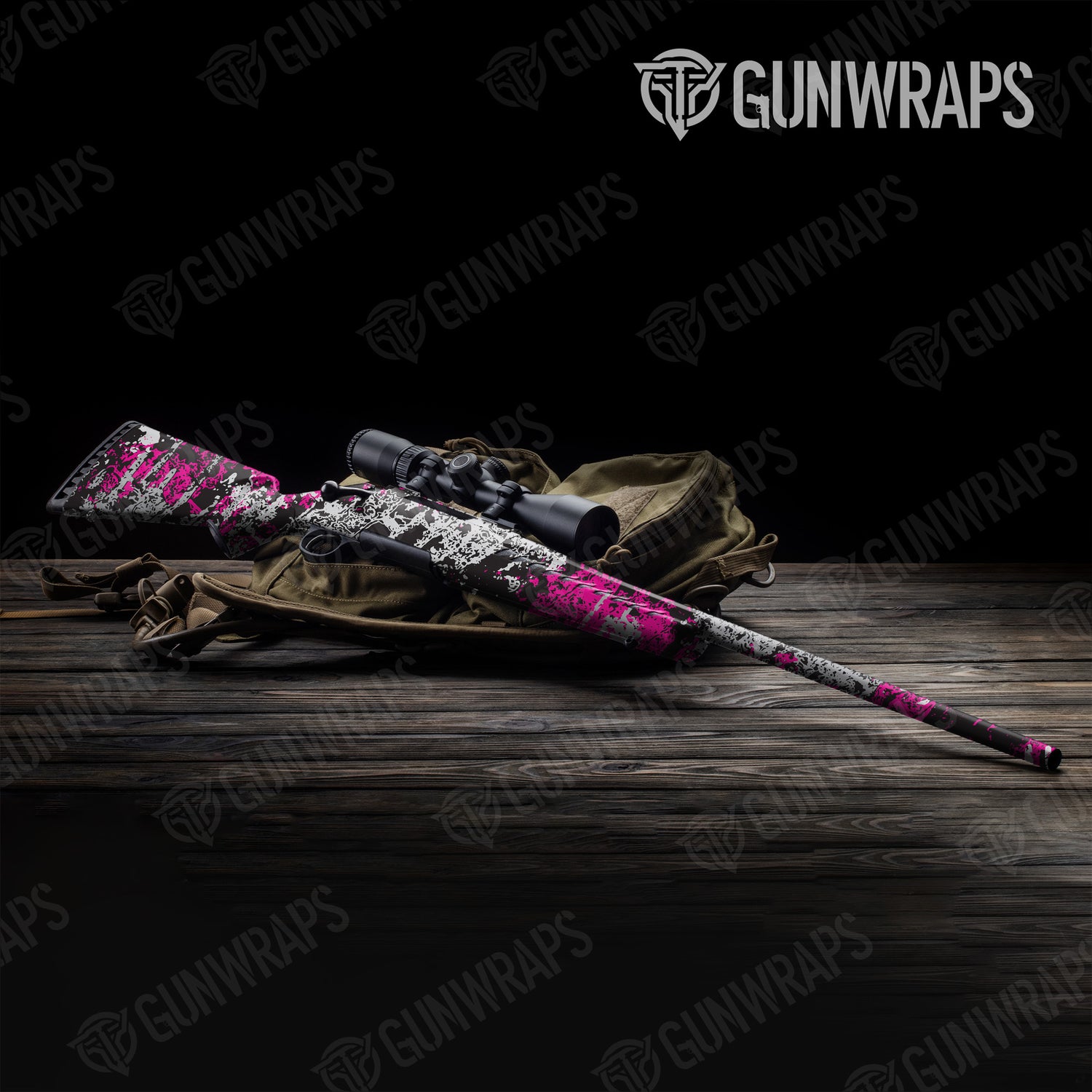 Rifle Pasted Magenta Tiger Camo Gun Skin Vinyl Wrap