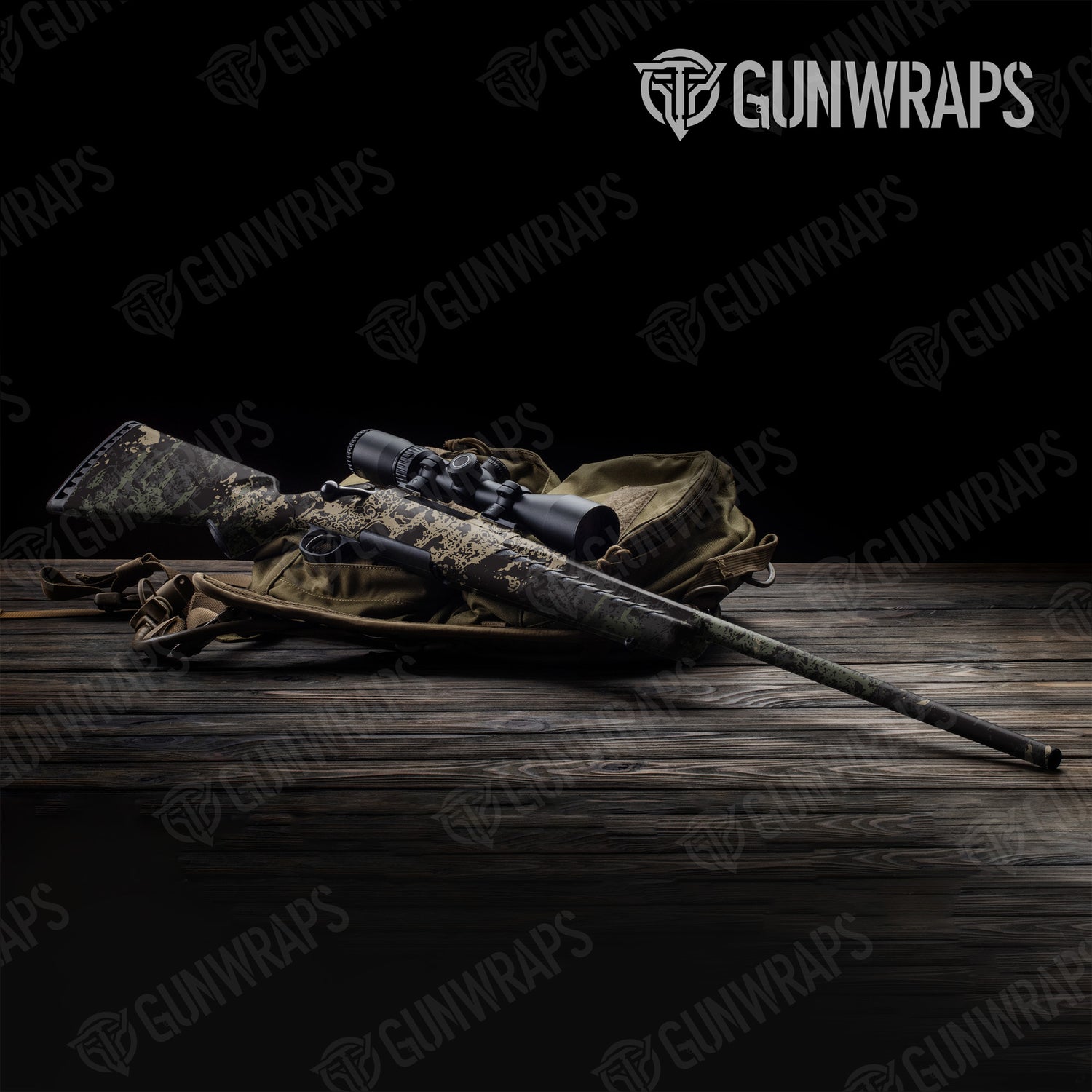 Rifle Pasted Militant Charcoal Camo Gun Skin Vinyl Wrap