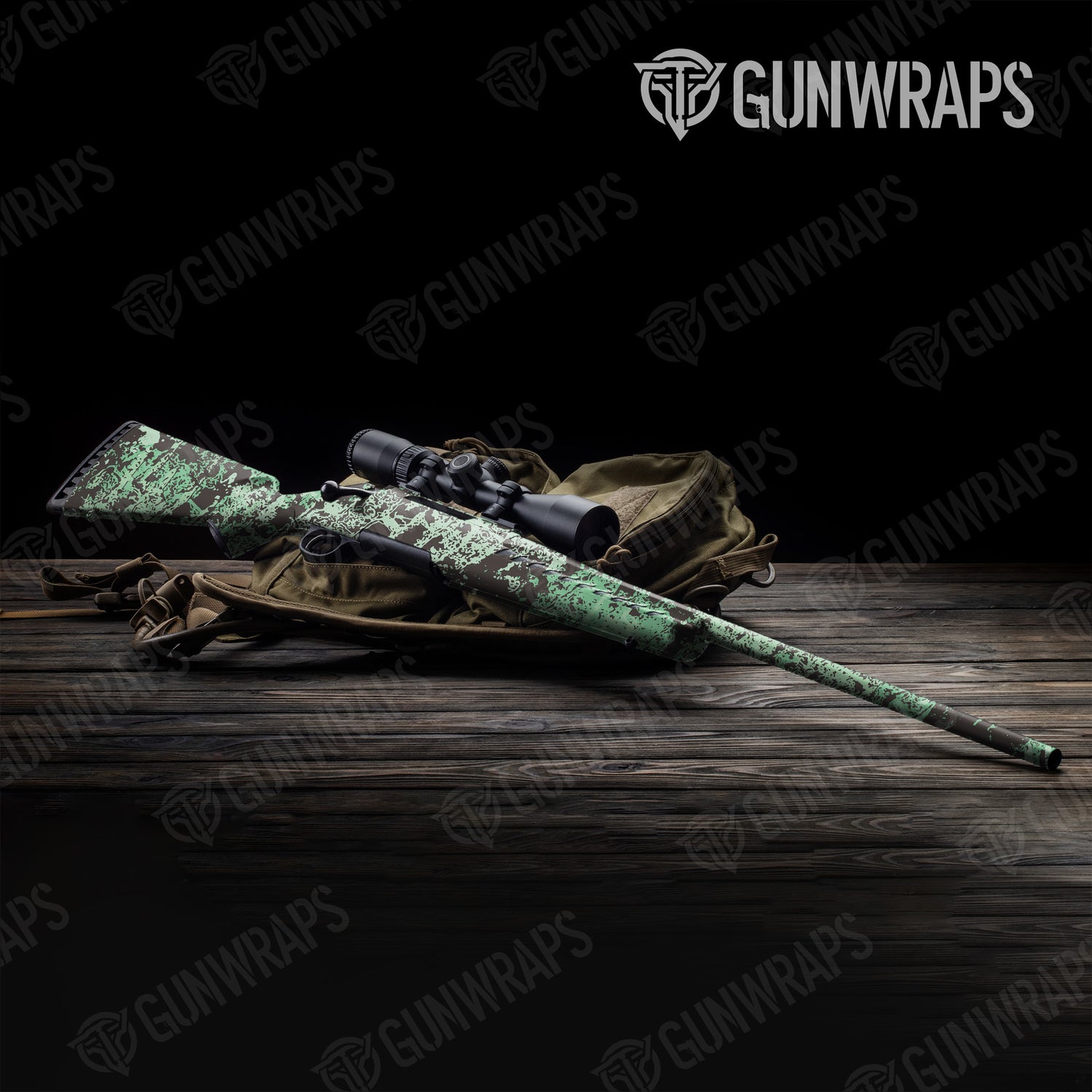 Rifle Pasted Mint Chocolate Chip Camo Gun Skin Vinyl Wrap