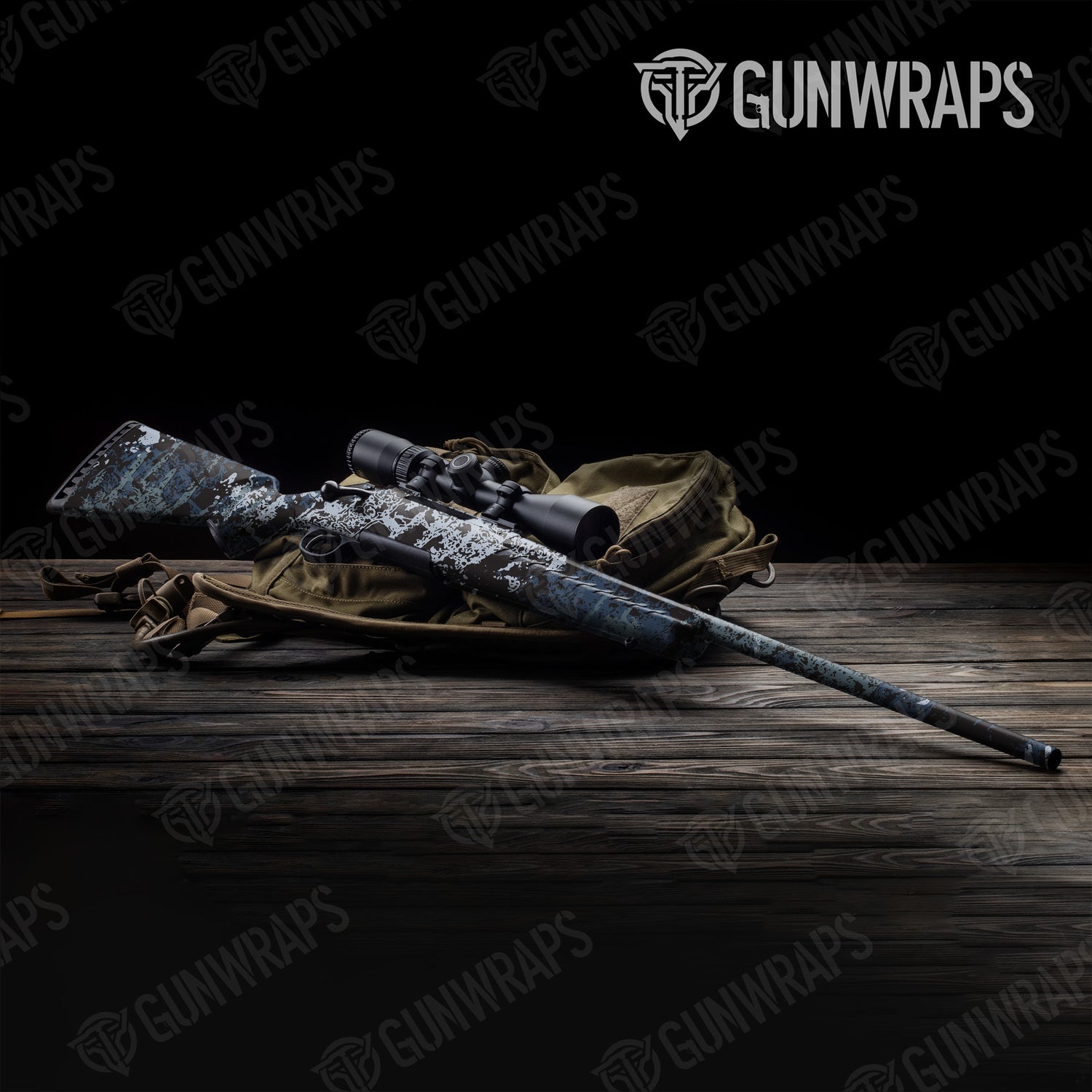 Rifle Pasted Navy Camo Gun Skin Vinyl Wrap