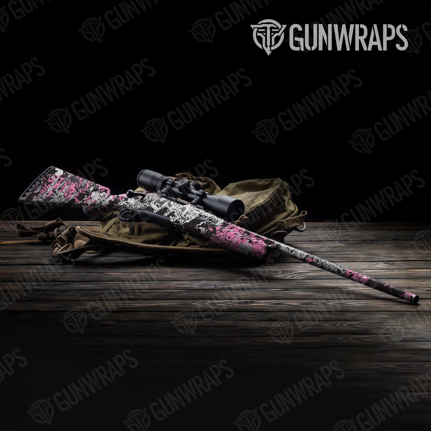 Rifle Pasted Pink Tiger Camo Gun Skin Vinyl Wrap