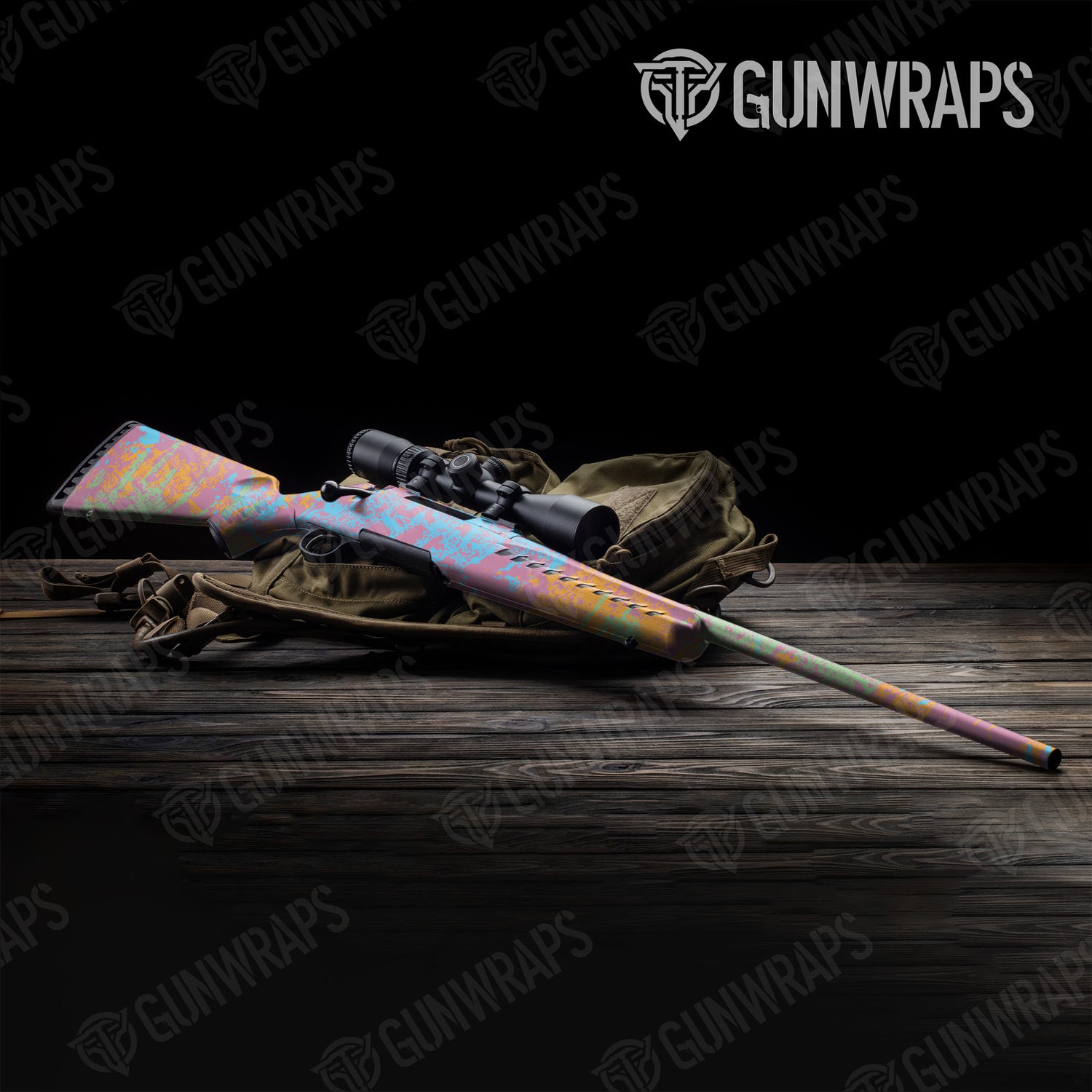 Rifle Pasted Sherbert Camo Gun Skin Vinyl Wrap