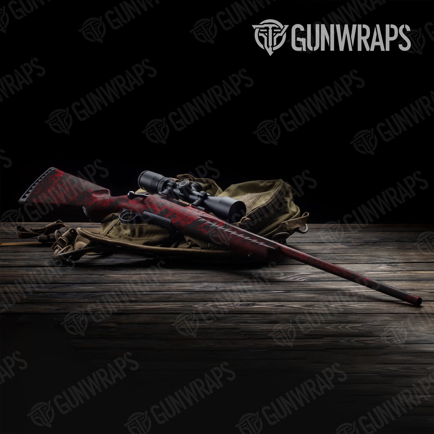 Rifle Pasted Vampire Red Camo Gun Skin Vinyl Wrap