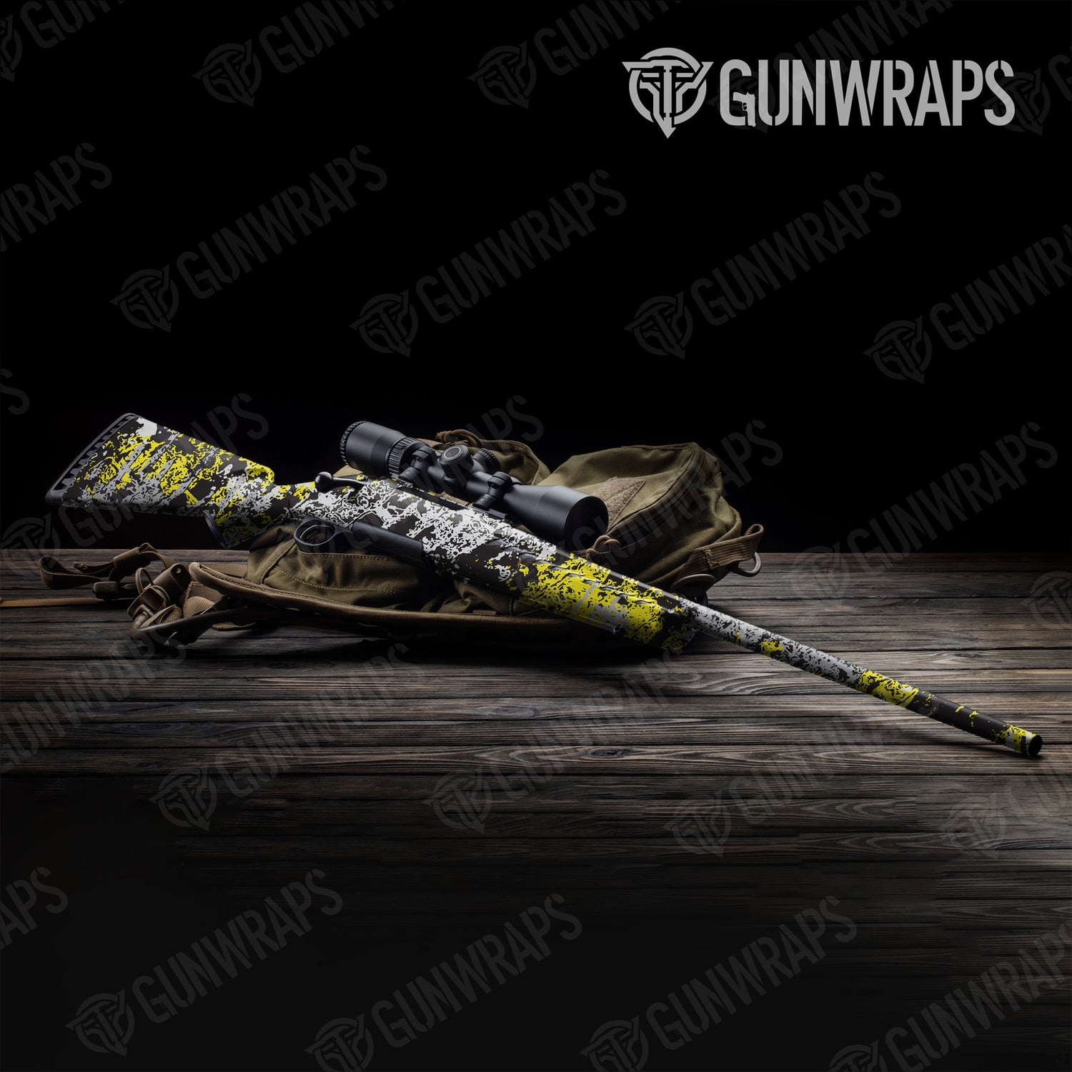 Rifle Pasted Yellow Tiger Camo Gun Skin Vinyl Wrap