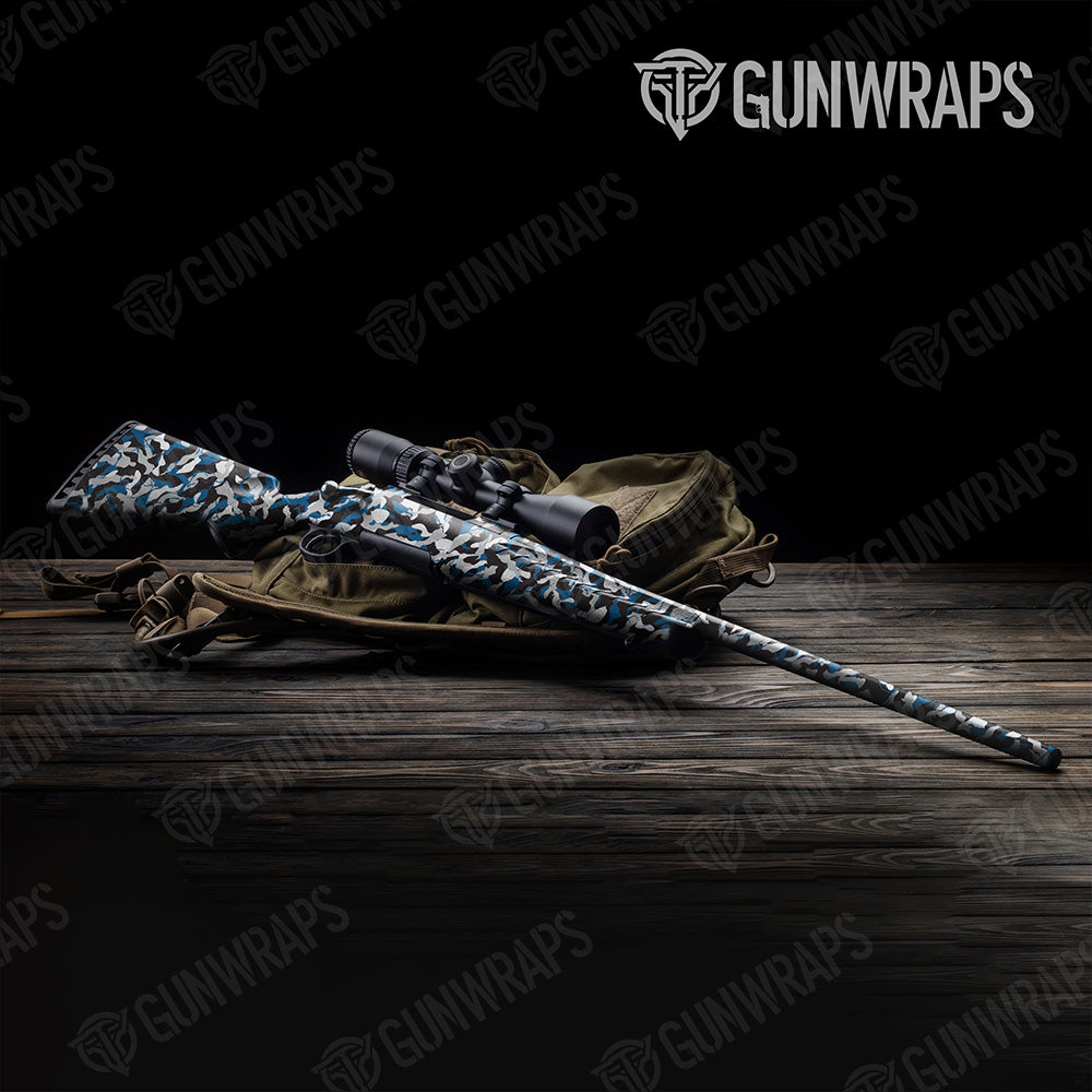 Rifle Ragged Blue Tiger Camo Gun Skin Vinyl Wrap