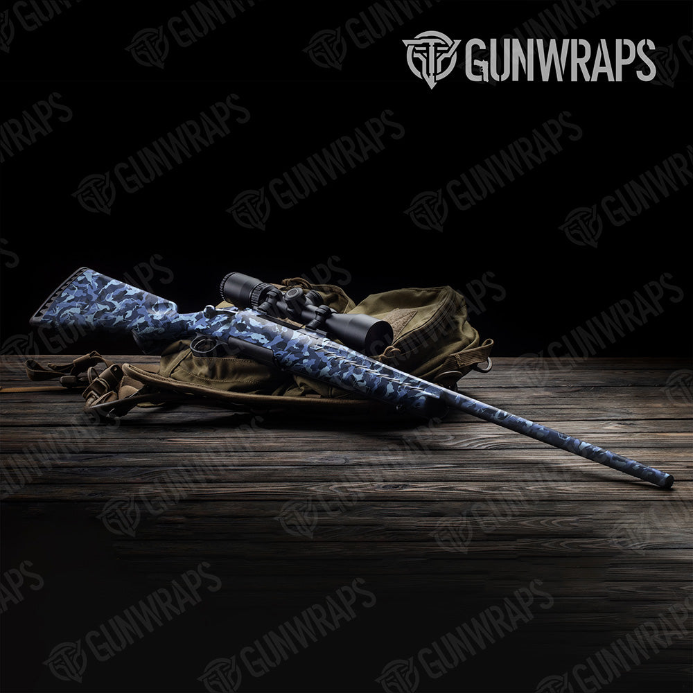 Rifle Ragged Blue Urban Night Camo Gun Skin Vinyl Wrap