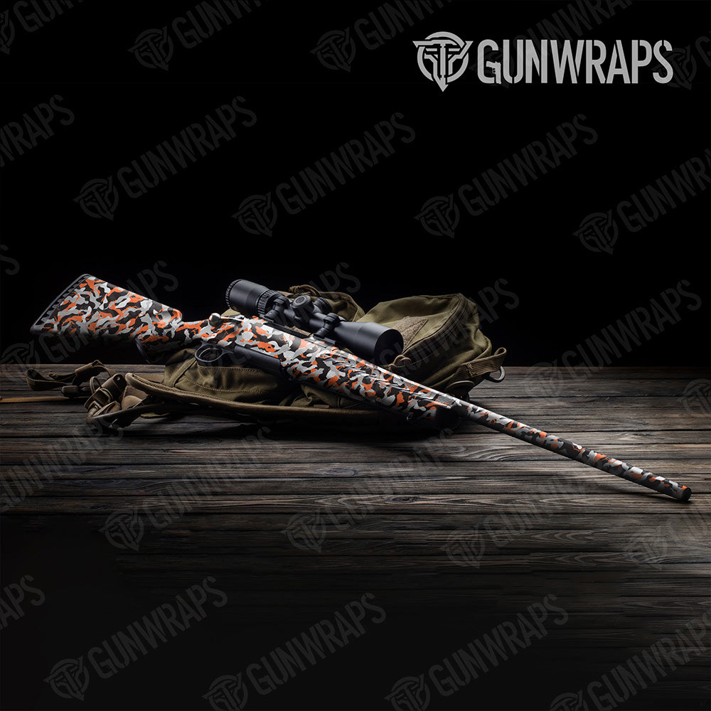 Rifle Ragged Orange Tiger Camo Gun Skin Vinyl Wrap