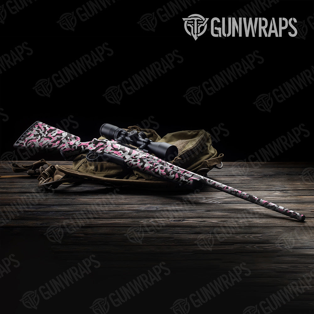 Rifle Ragged Pink Tiger Camo Gun Skin Vinyl Wrap