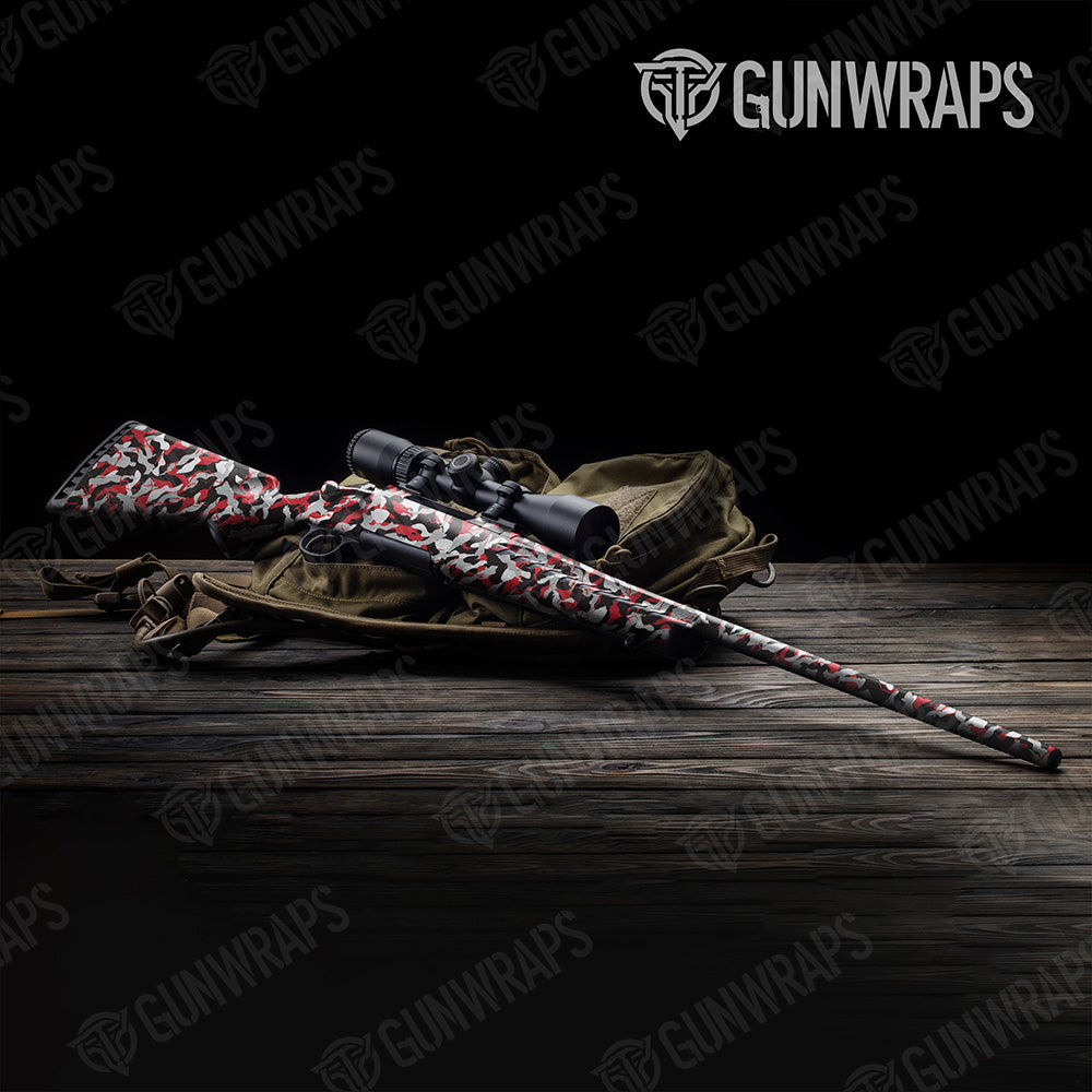 Rifle Ragged Red Tiger Camo Gun Skin Vinyl Wrap