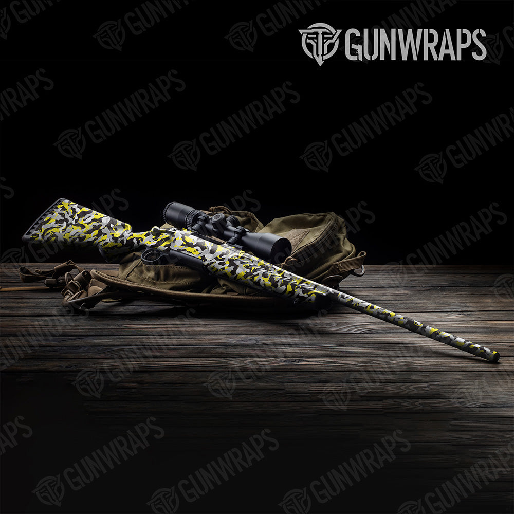 Rifle Ragged Yellow Tiger Camo Gun Skin Vinyl Wrap