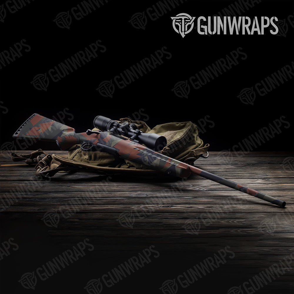 Rifle Shattered Blue Copper Camo Gun Skin Vinyl Wrap