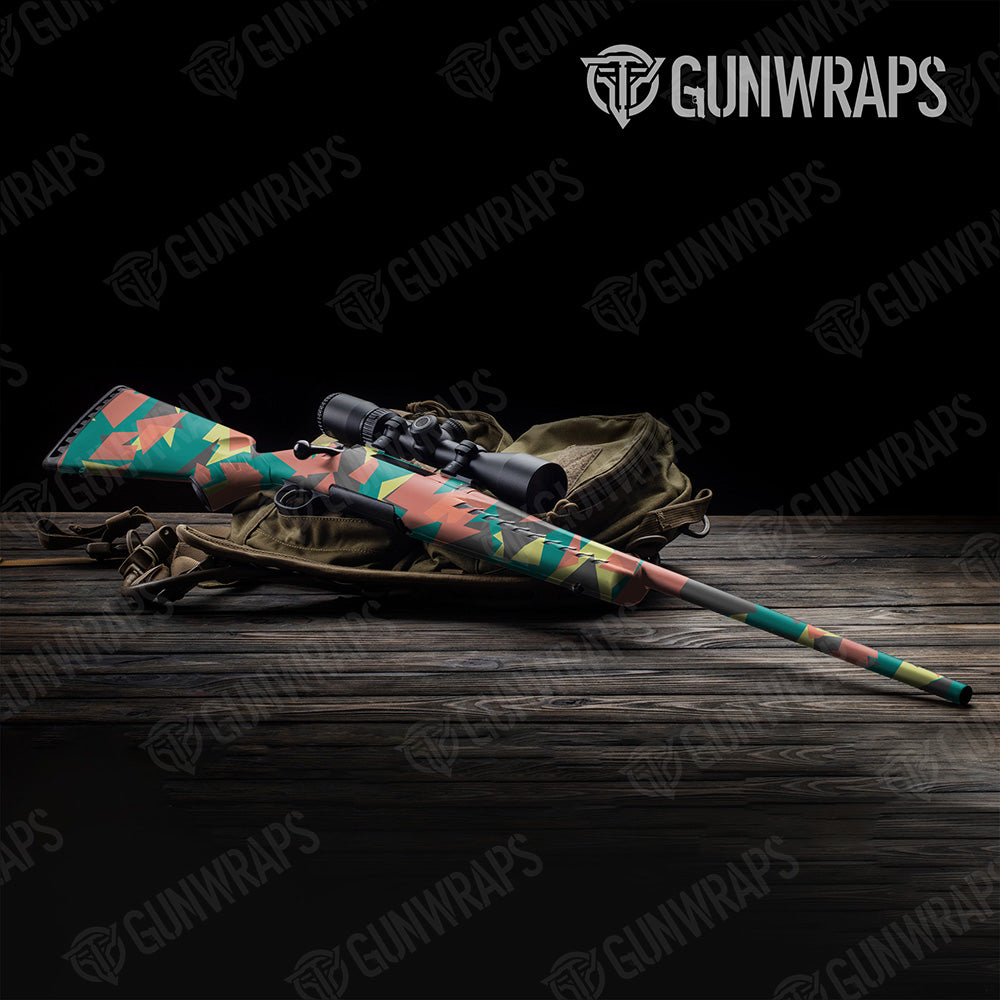 Rifle Shattered Fiesta Camo Gun Skin Vinyl Wrap