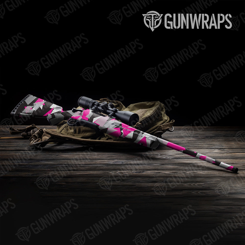 Rifle Shattered Magenta Tiger Camo Gun Skin Vinyl Wrap