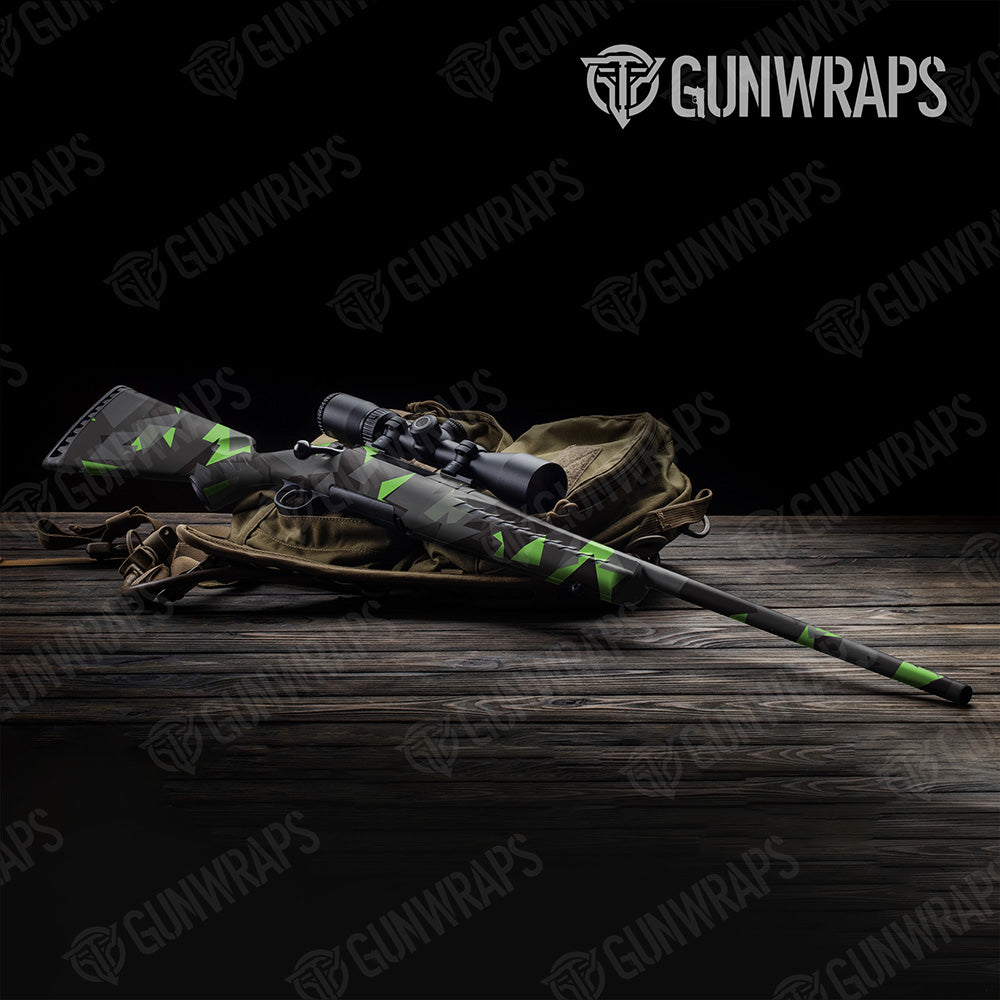 Rifle Shattered Metro Green Camo Gun Skin Vinyl Wrap