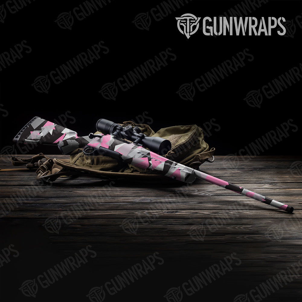 Rifle Shattered Pink Tiger Camo Gun Skin Vinyl Wrap