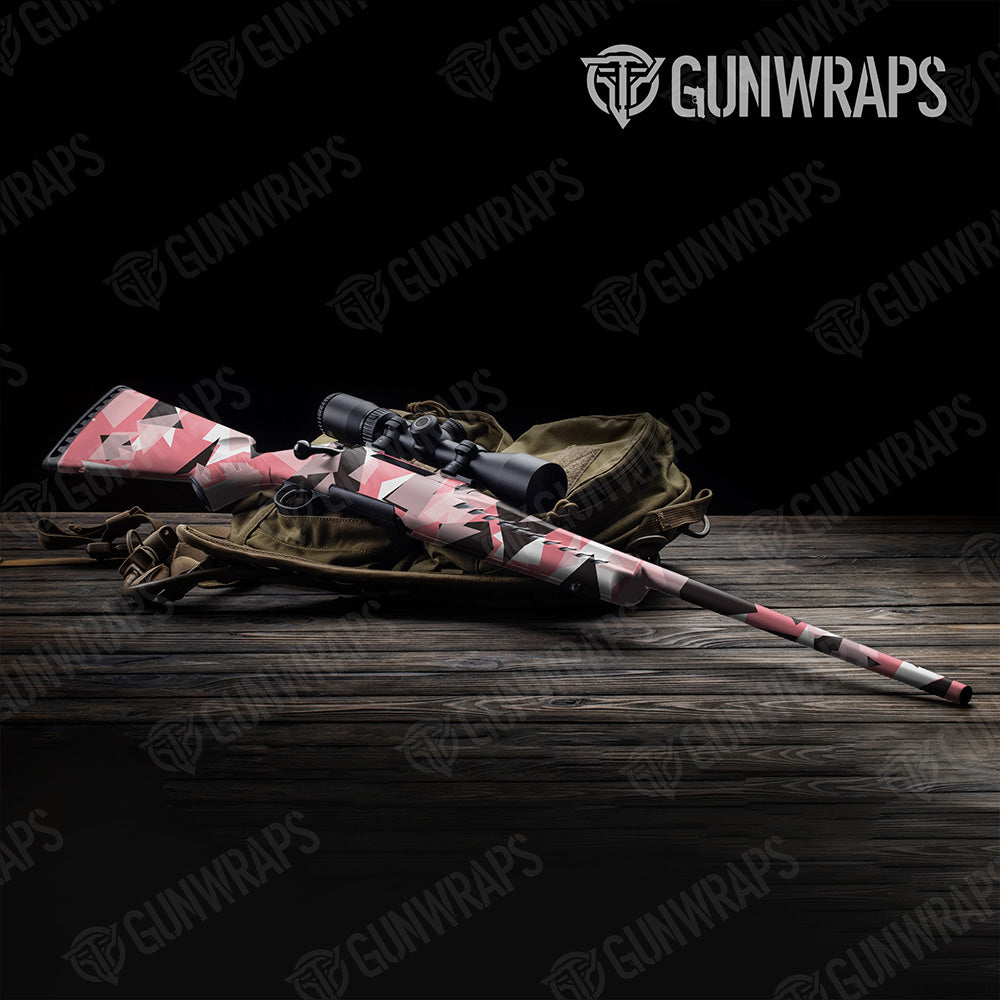 Rifle Shattered Pink Camo Gun Skin Vinyl Wrap