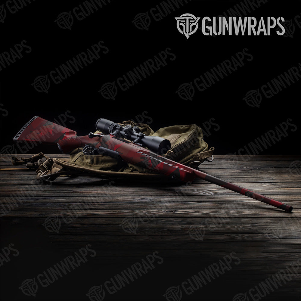 Rifle Shattered Vampire Red Camo Gun Skin Vinyl Wrap