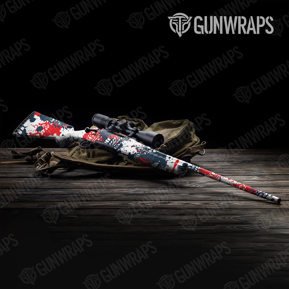 Rifle Tire Splatter America Camo Gun Skin Vinyl Wrap