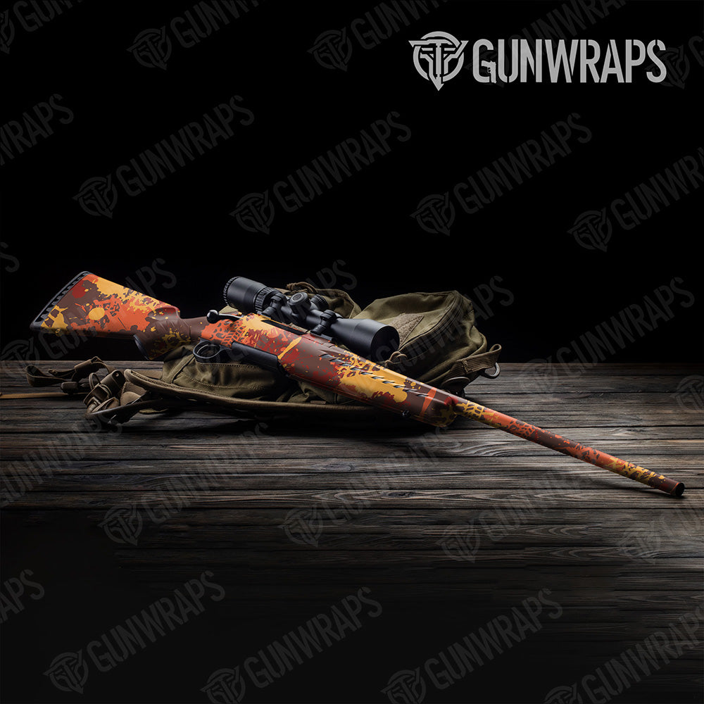 Rifle Tire Splatter Autumn Camo Gun Skin Vinyl Wrap