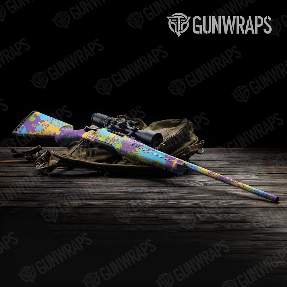 Rifle Tire Splatter Carnival Camo Gun Skin Vinyl Wrap