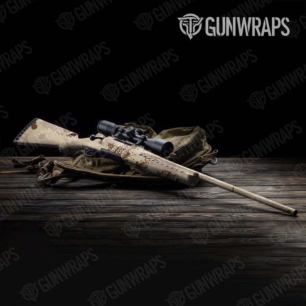 Rifle Tire Splatter Desert Camo Gun Skin Vinyl Wrap