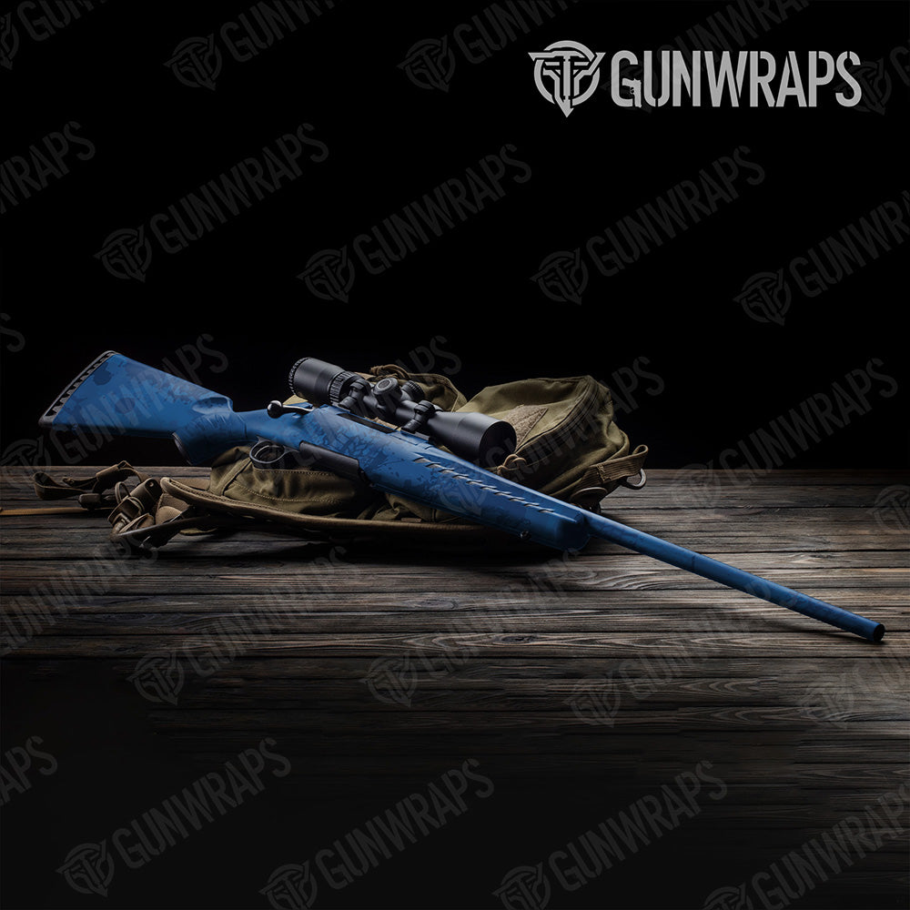 Rifle Tire Splatter Elite Blue Camo Gun Skin Vinyl Wrap