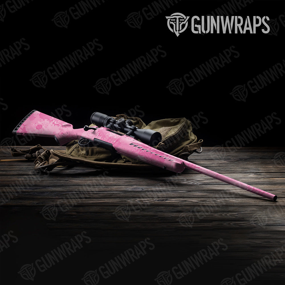 Rifle Tire Splatter Elite Pink Camo Gun Skin Vinyl Wrap