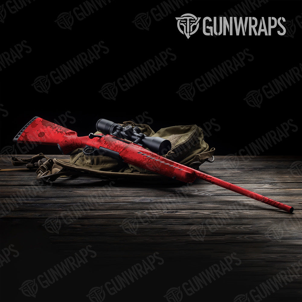 Rifle Tire Splatter Elite Red Camo Gun Skin Vinyl Wrap