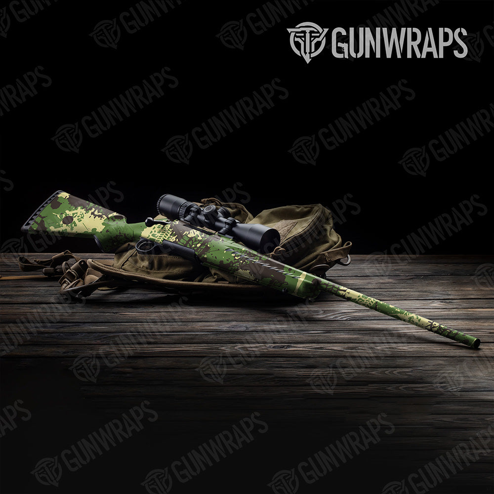 Rifle Tire Splatter Jungle Camo Gun Skin Vinyl Wrap