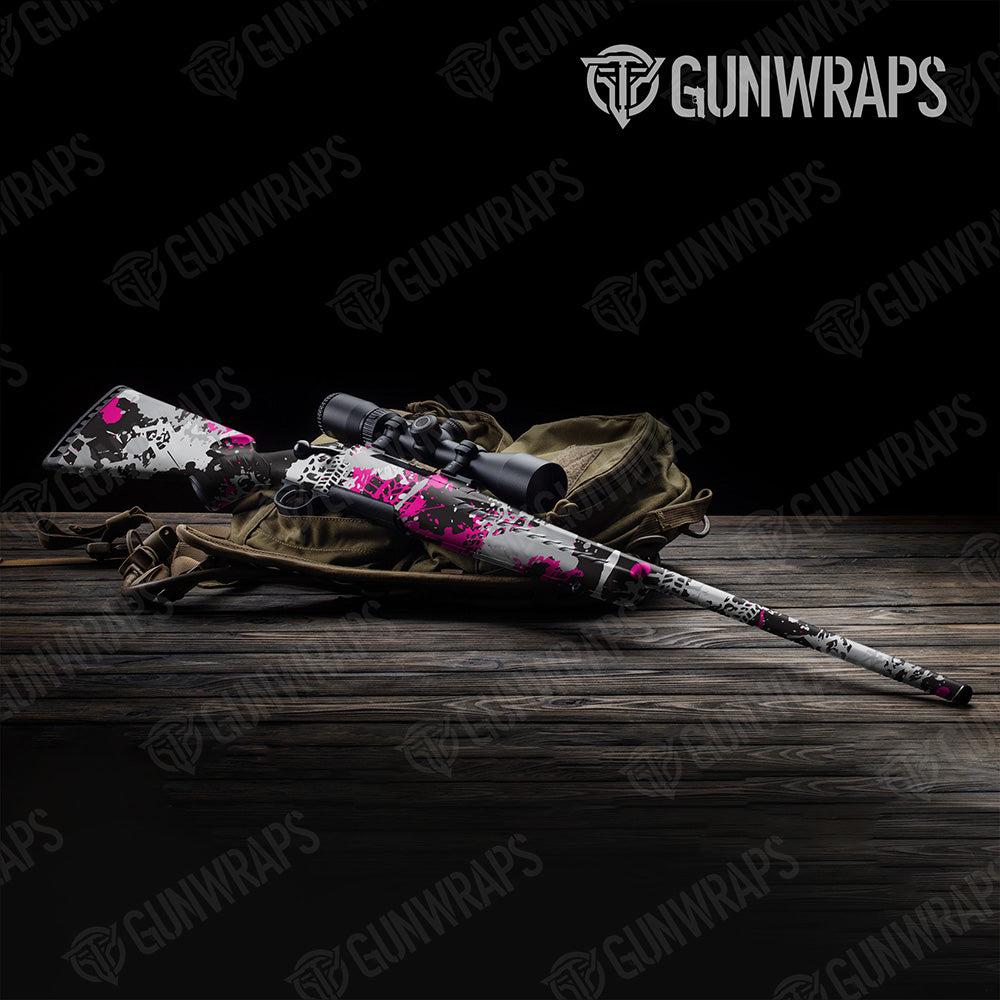 Rifle Tire Splatter Magenta Tiger Camo Gun Skin Vinyl Wrap