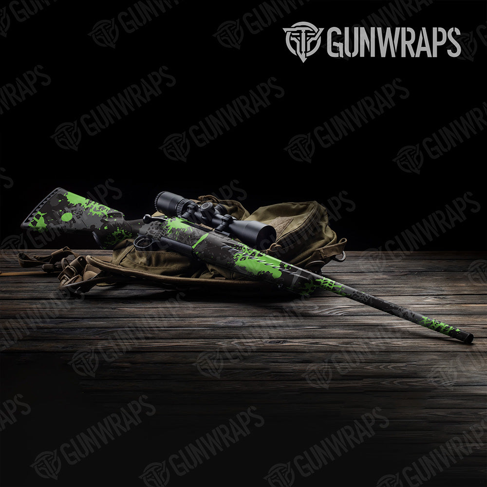 Rifle Tire Splatter Metro Green Camo Gun Skin Vinyl Wrap