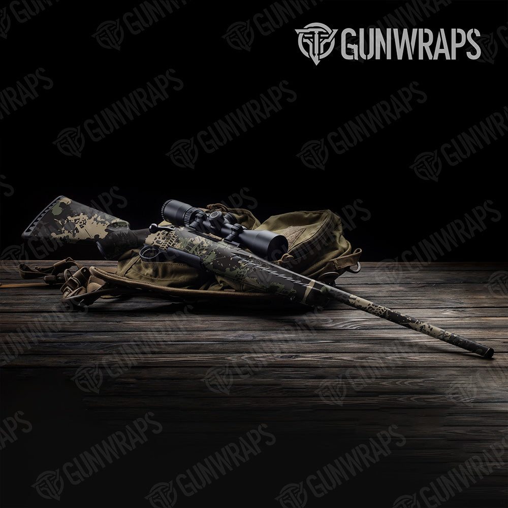 Rifle Tire Splatter Militant Charcoal Camo Gun Skin Vinyl Wrap