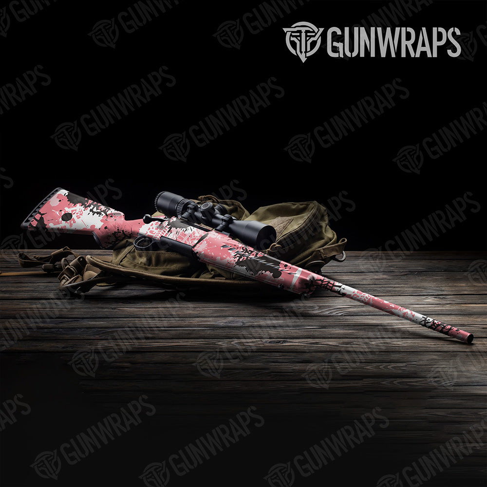 Rifle Tire Splatter Pink Camo Gun Skin Vinyl Wrap