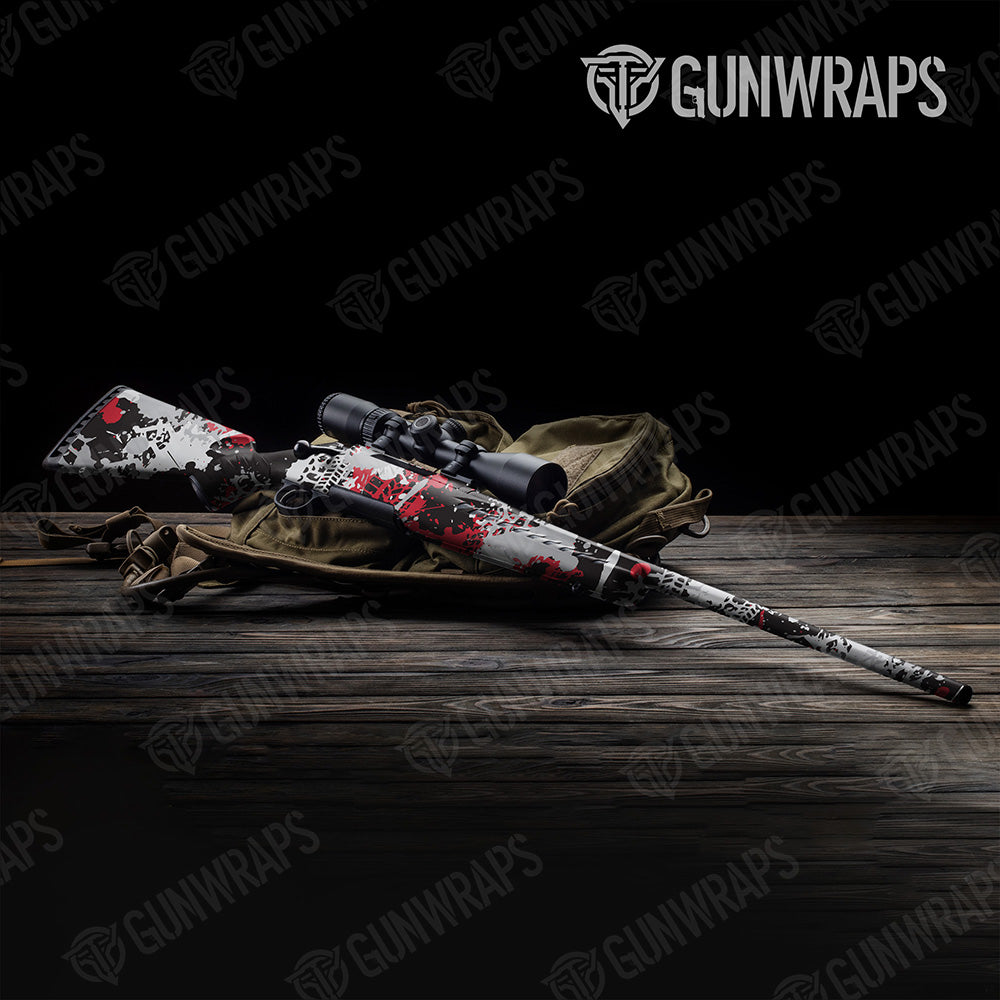 Rifle Tire Splatter Red Tiger Camo Gun Skin Vinyl Wrap