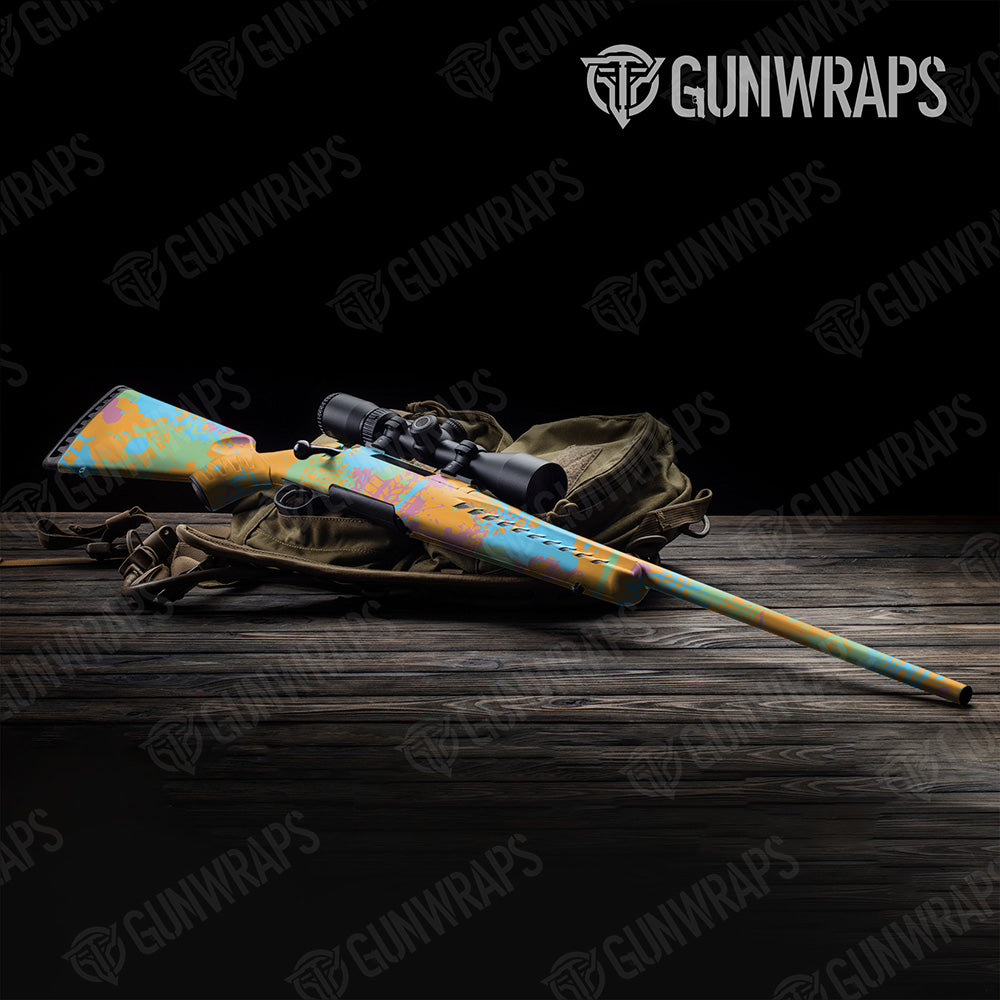 Rifle Tire Splatter Sherbert Camo Gun Skin Vinyl Wrap