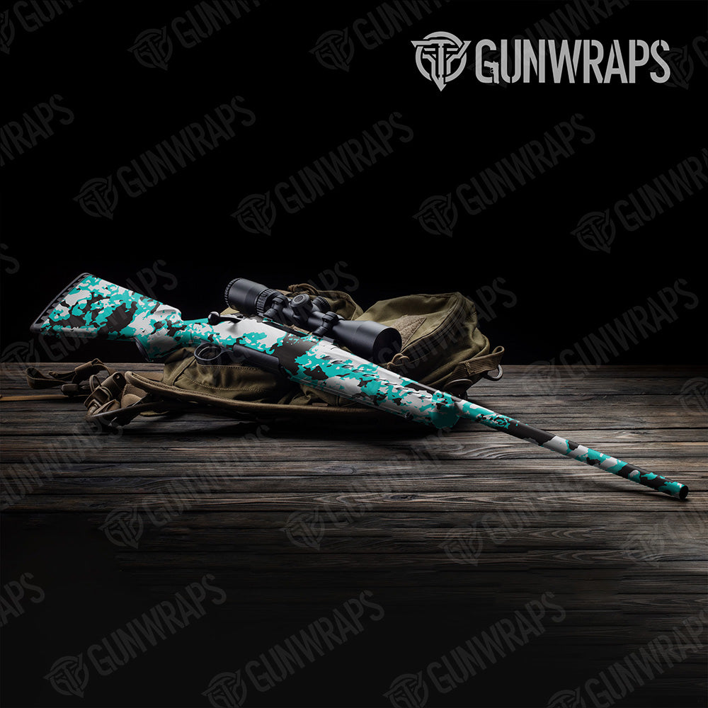 Rifle Treetop Tiffany Blue Tiger Camo Gun Skin Vinyl Wrap