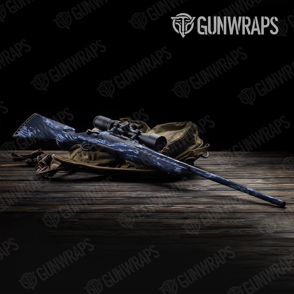 Rifle Vietnam Tiger Stripe Blue Urban Night Camo Gun Skin Vinyl Wrap