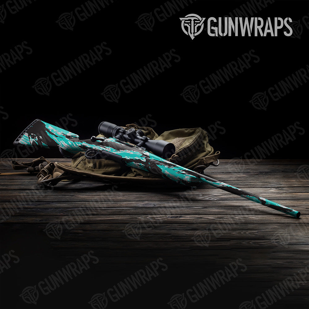 Rifle Vietnam Tiger Stripe Tiffany Blue Tiger Camo Gun Skin Vinyl Wrap