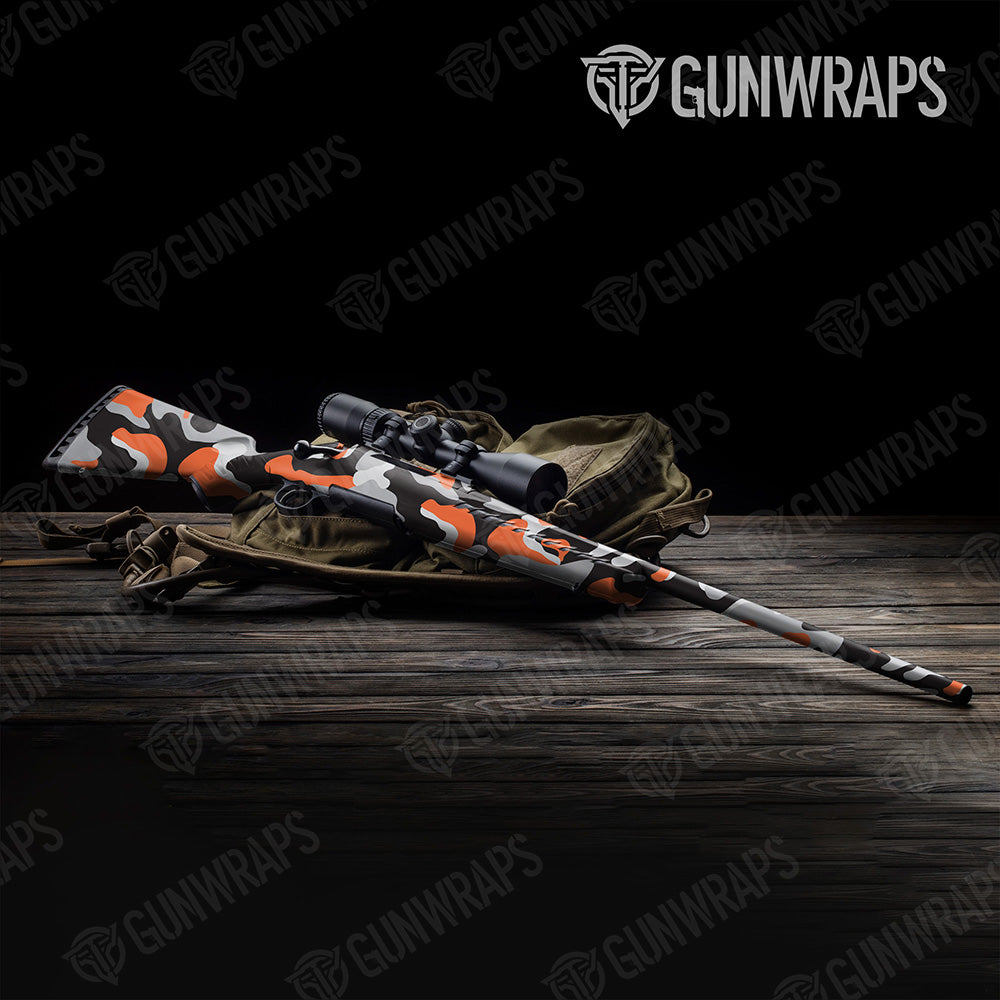 Rifle Classic XL Orange Tiger Camo Gun Skin Vinyl Wrap