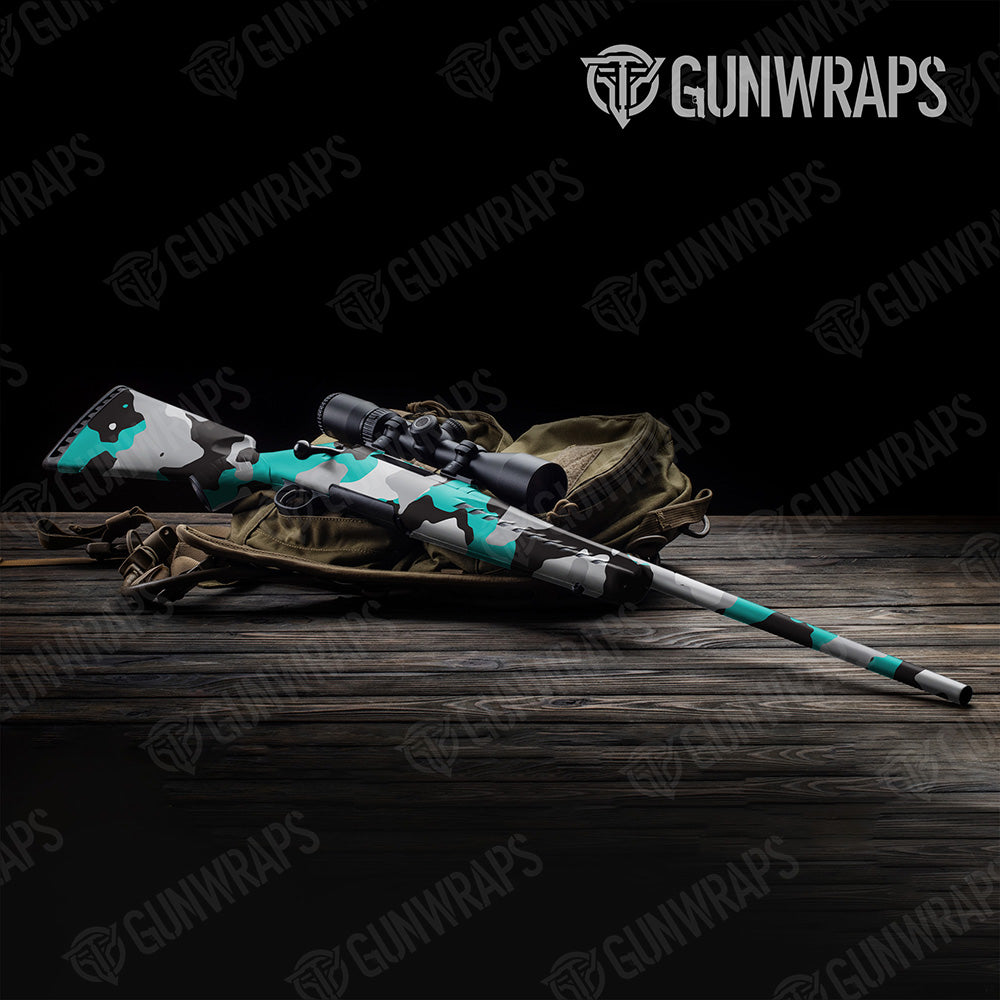 Rifle Cumulus XL Tiffany Blue Tiger Camo Gun Skin Vinyl Wrap