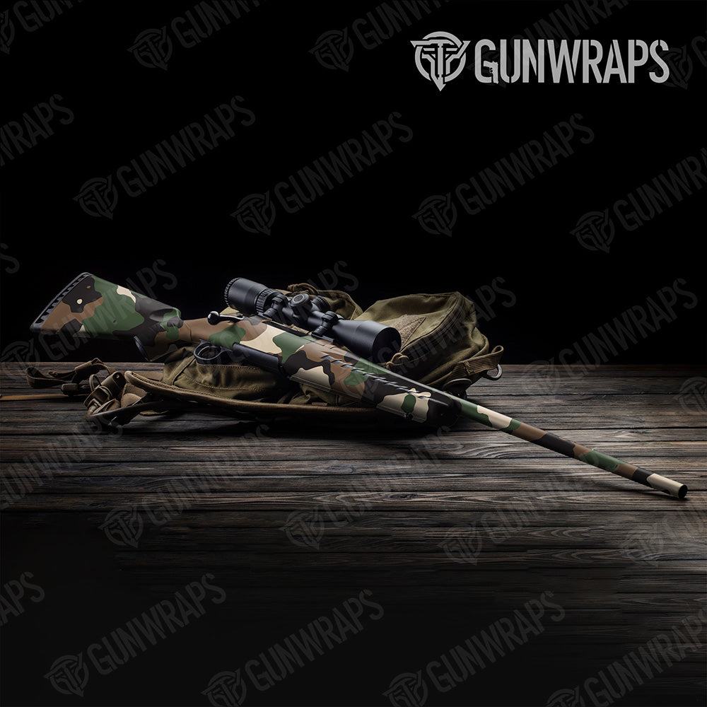 Rifle Cumulus XL Woodland Camo Gun Skin Vinyl Wrap